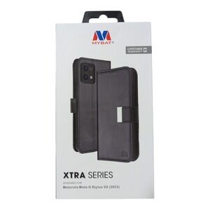 i4. Mybat Xtra Series Jacket Wallet Case Motorola Moto G Stylus 5G‎ (2023) Black